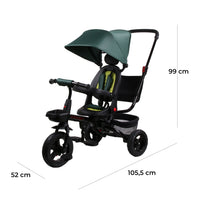 Triciclo My Way Passeggino  per Bambini 105,5x52x99 cm Pieghevole Seggiolino Girevole Verde