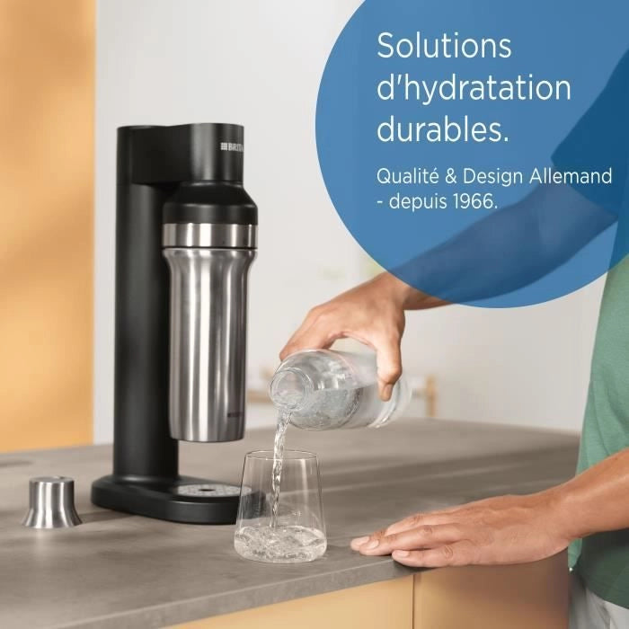 Bottiglia BRITA per sodaTRIO - acciaio inossidabile - 0,65 L - nera