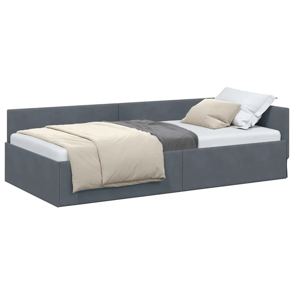 vidaXL Cornice del letto ad angolo Altro Grigio scuro 80 x 200 cm