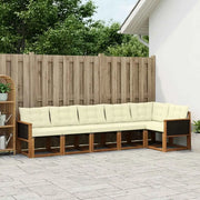 Set di divani da esterno con cuscino 6 pcs Naturale e Crema
