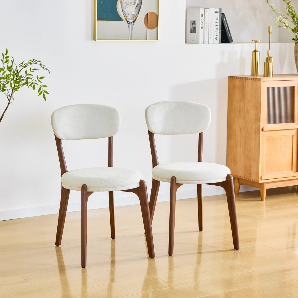 Sedie da Pranzo Set 2 Pezzi Imbottite ¨C MINIMAL ¨C Tessuto Lino Stile Moderno per Sala e Cucina