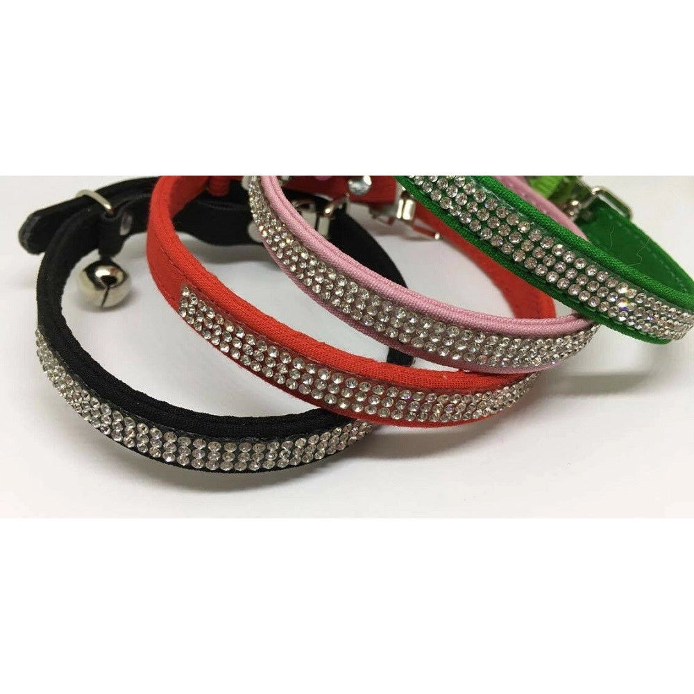 Trade Shop - Collare Con Strass Per Cani Cane Gatti Animali Pet Brillantini Colori Assortiti -