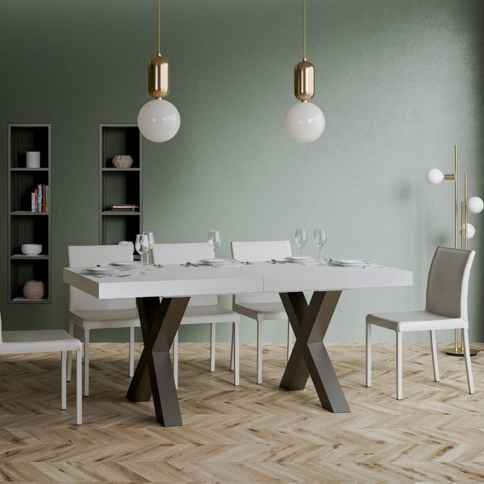 Tavolo Allungabile 160-420x90x77 cm Traffic Bianco Frassino