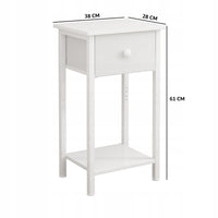 Comodino cassettiera armadio con cassetto ripiano bianco per camera da letto soggiorno 38 cm
