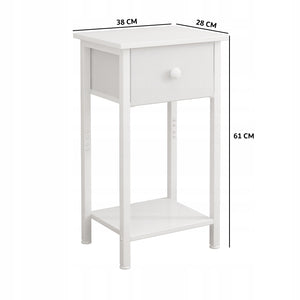 Comodino cassettiera armadio con cassetto ripiano bianco per camera da letto soggiorno 38 cm