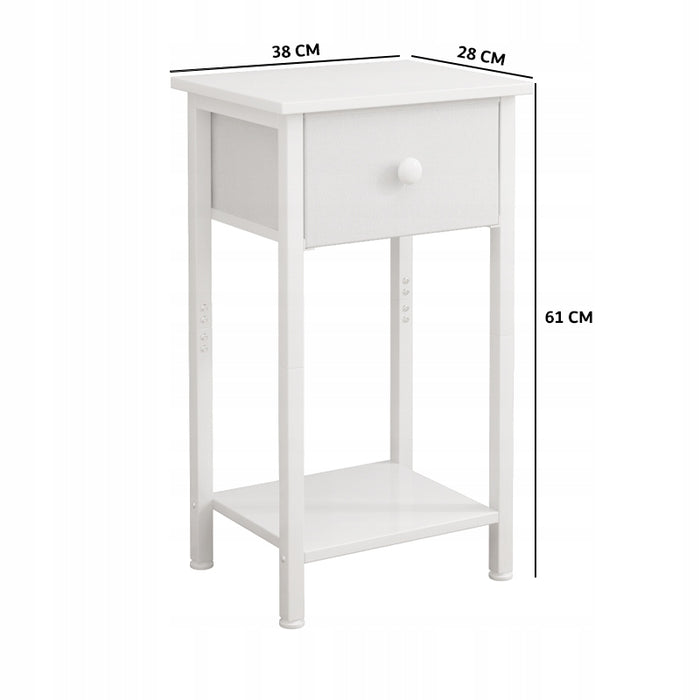 Comodino cassettiera armadio con cassetto ripiano bianco per camera da letto soggiorno 38 cm