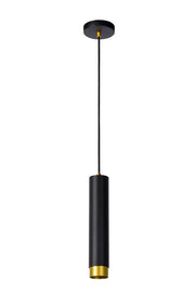 Lampada a sospensione tubo nera oro FLORIS Lucide GU10