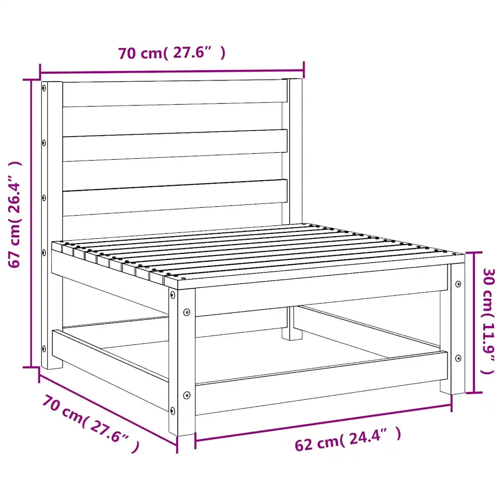 Salotto da Giardino-Set Divani da Giardino 2 pz Grigio in Legno Massello di Pino 963769