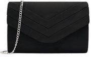 Clutch per donna, borsa da sera in velluto, borsa da sposa, borsa elegante, borsa da braccio, piccola borsa da spalla (nero)