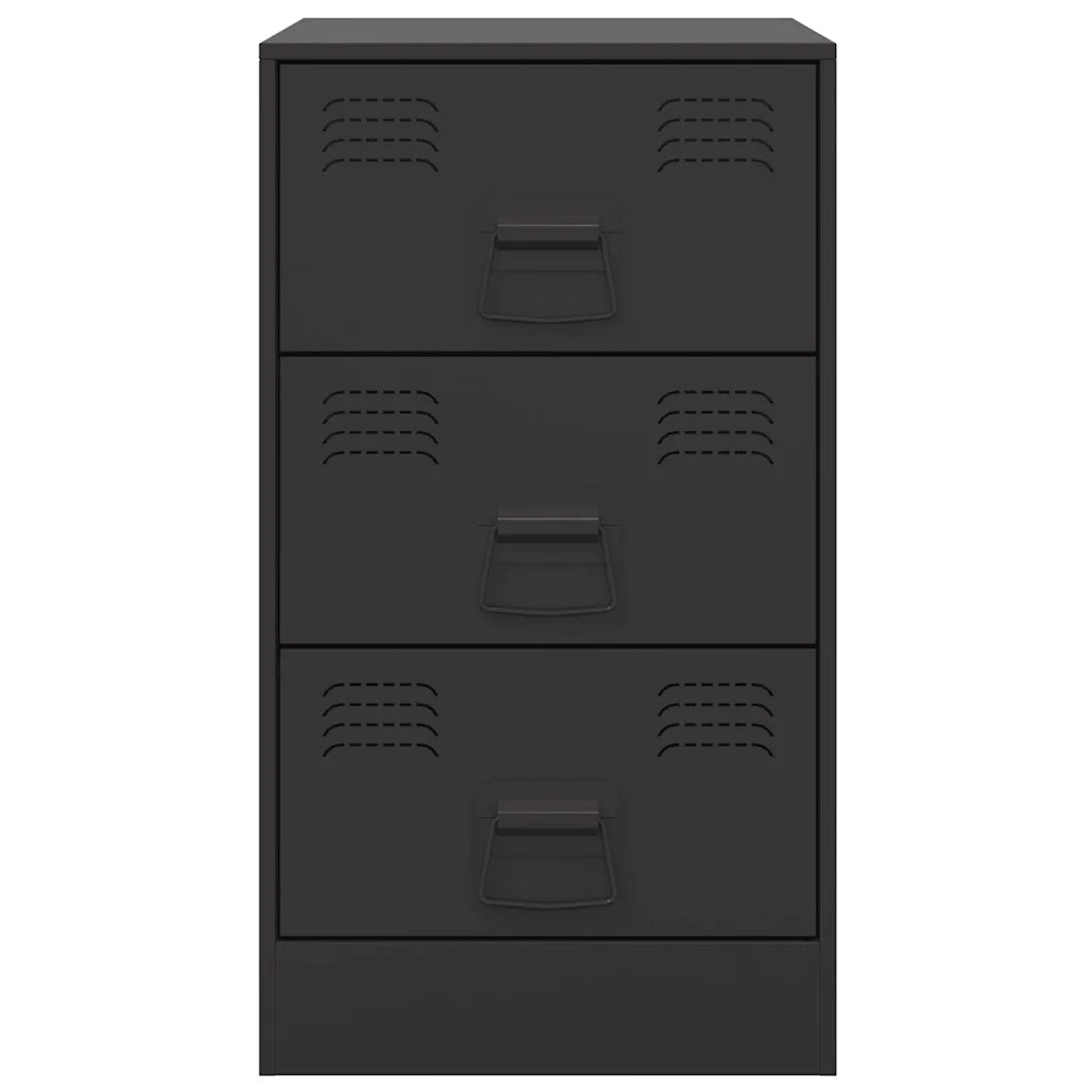 Comodini 2 pz Neri 34,5x39x62 cm in Acciaio 841776