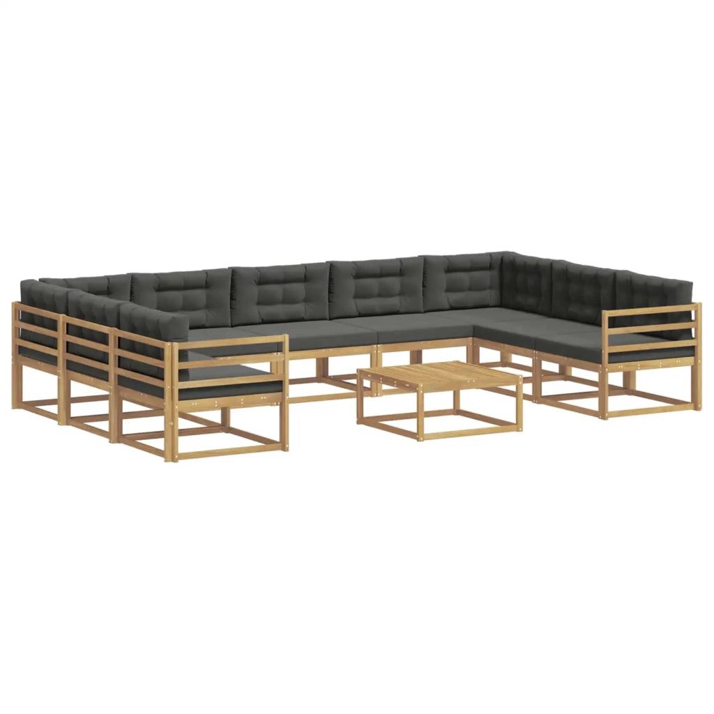 Set di divani da esterno con cuscino 10 pcs Bianco e Antracite