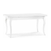 Tavolo da pranzo allungabile fino 240 cm in legno massello e mdf con rifinitura in bianco 160x85x78 H chiuso