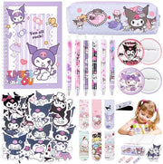 Set di cartoleria per bambine - Borsa per pennarelli - Penna a sfera - Chiave a forma di animale - Marcatura pagina - Adesivi - Regalo per la scuola - Inizio dell'anno scolastico - Bombola per festeggiamenti
