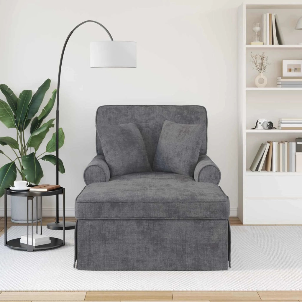 Chaise Longe con Gonna Grigio Scuro 157 x 91 x 91 cm ARES 42022958