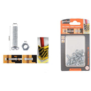 Trade Shop - Set 12 Pz Viti Vite Testa A Croce Tonda 6x12 Mm Con Dadi Dado Esagonale M6 90974 -