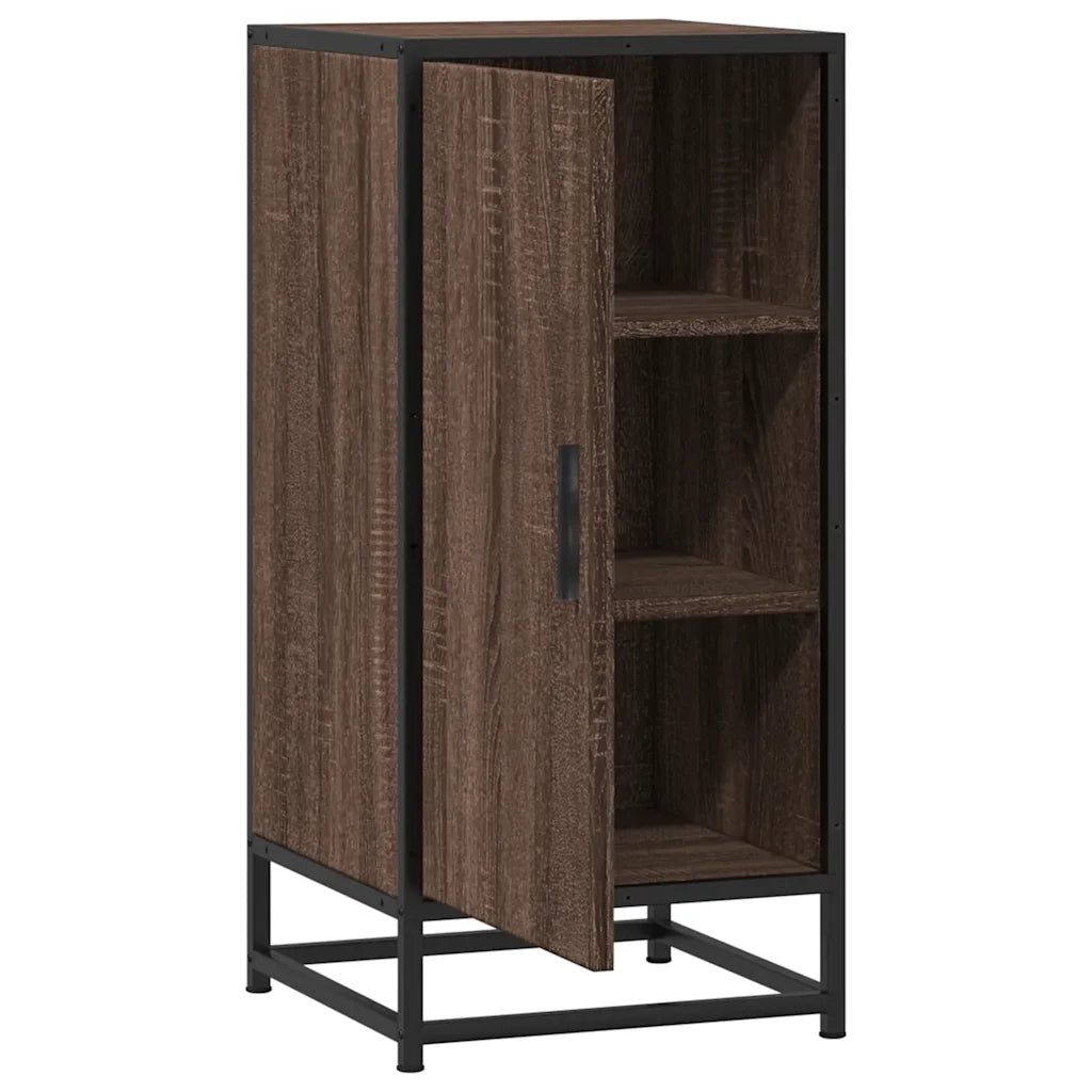 Credenza-Buffet-Armadio da cucina Rovere Marrone 35,5x35x76 cm in Truciolato e Metallo 381905