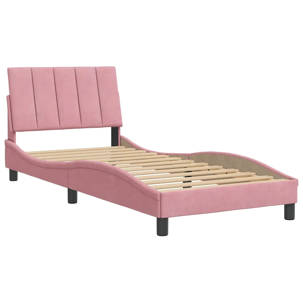 Giroletto senza Materasso Hanko Rosa 80x200 cm in Velluto