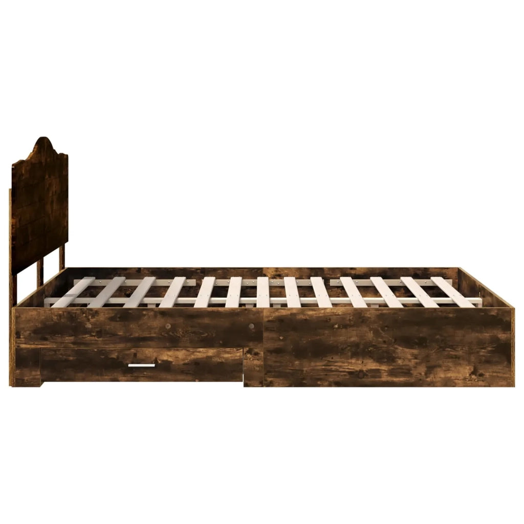 Struttura del letto Rovere fumé 140 x 190 cm Legno multistrato