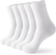 Sokke per donna con collo rotondo, calze casual di cotone leggere, 5 paia
