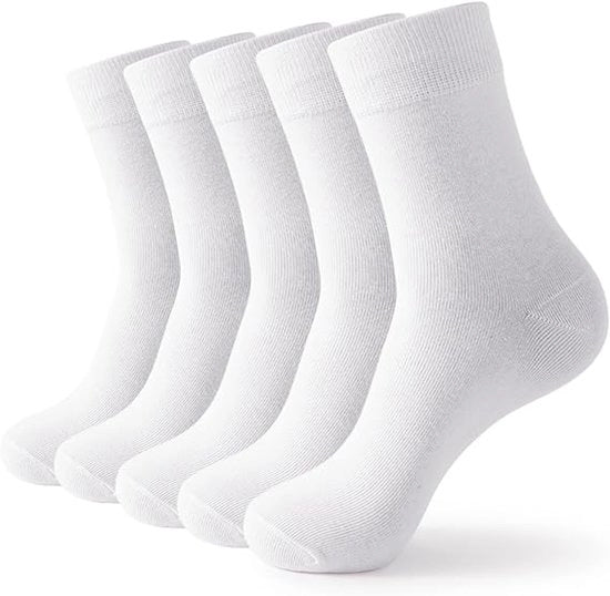 Sokke per donna con collo rotondo, calze casual di cotone leggere, 5 paia