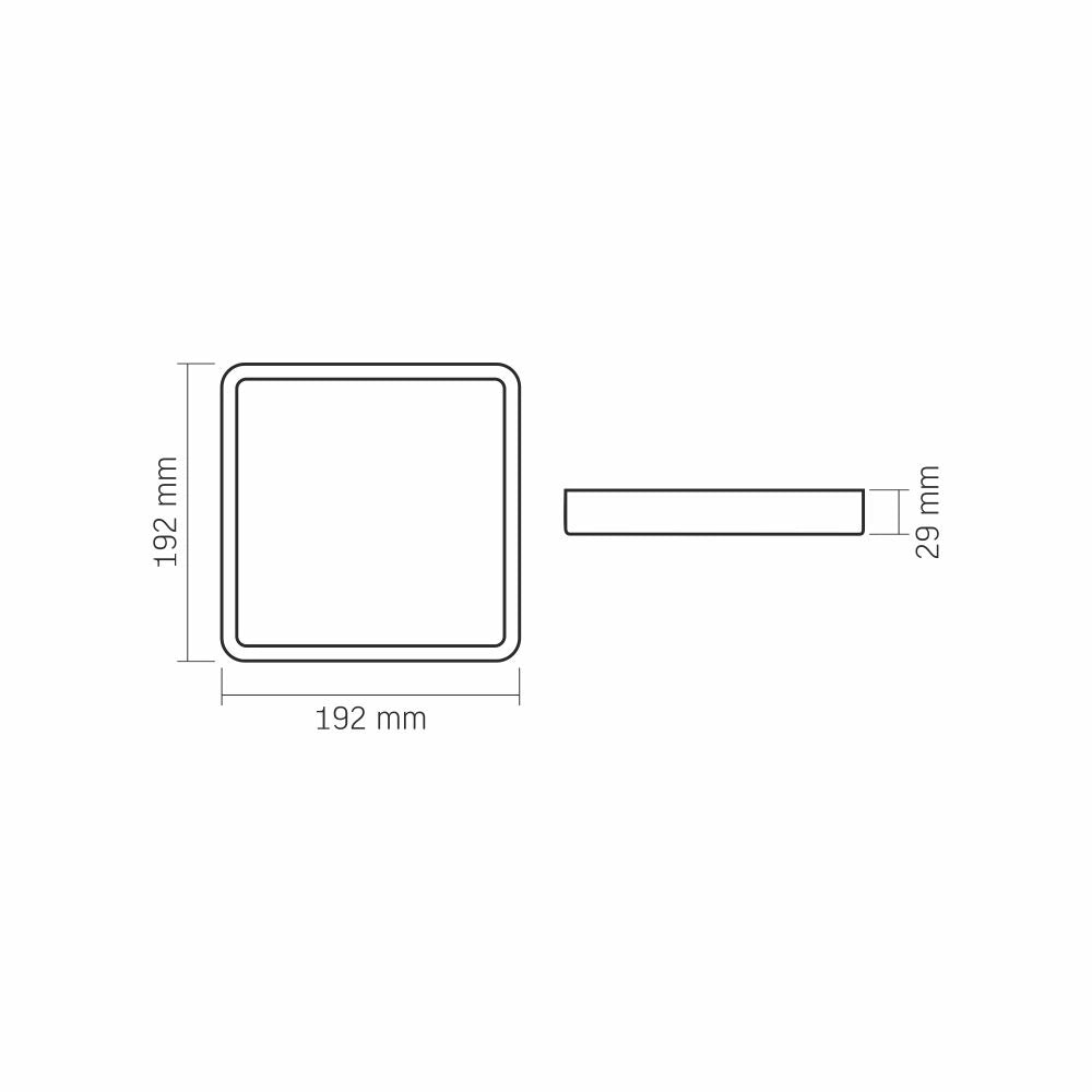 Plafoniera LED quadrata bianca 15W 1850lm CCT Videx