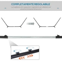 Supporto Struttura Portante per Amaca Regolabile Capacità Max. 120Kg 313-388x109x116cm Nero