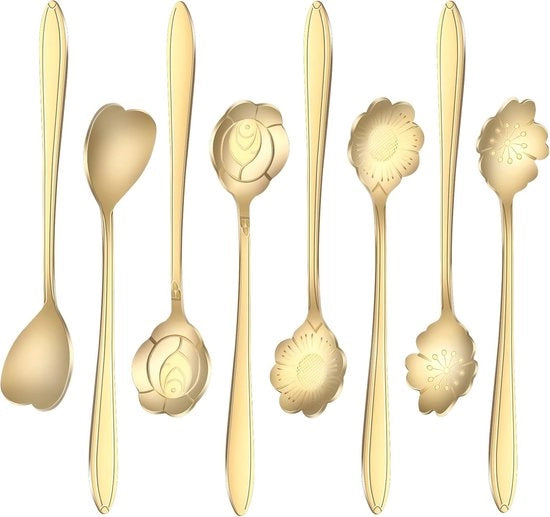 Set di 8 cucchiai multifunzionali in acciaio inossidabile - per caffè, tè, dessert e cocktail