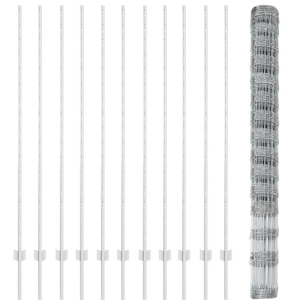 Posti per Recinti  22 pezzi U-Channel 160 cm Acciaio Zincato