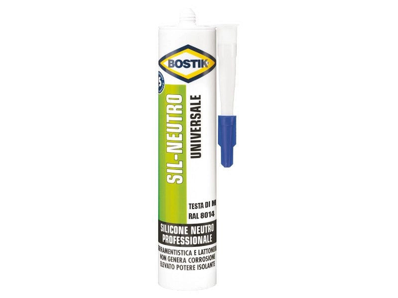 Cartuccia silicone Sil-Neutro universale Bostik varie colorazioni 300ml - Testa di moro