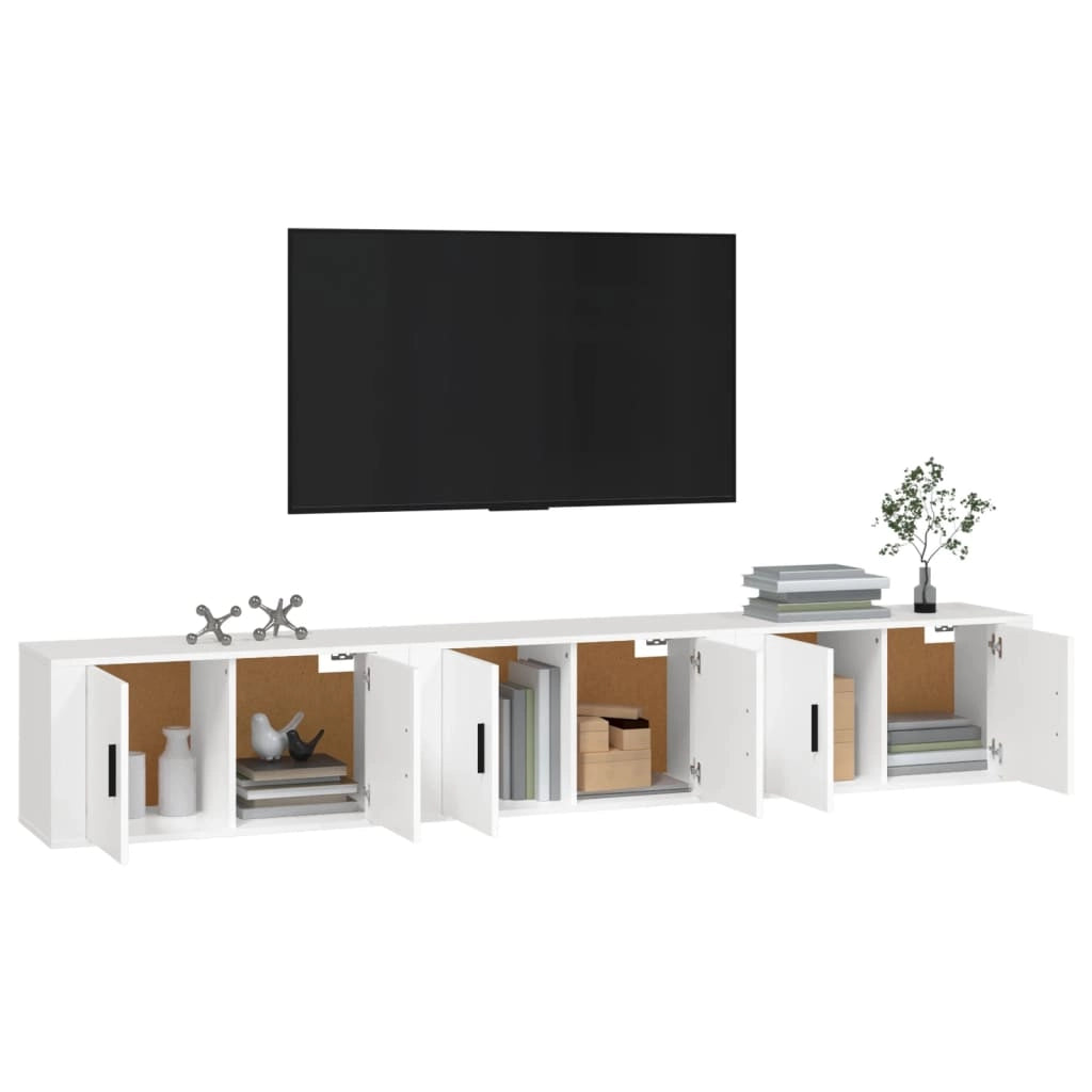 Mobili Porta TV a Parete 3 pz Bianco 80x34,5x40 cmcod mxl 124684