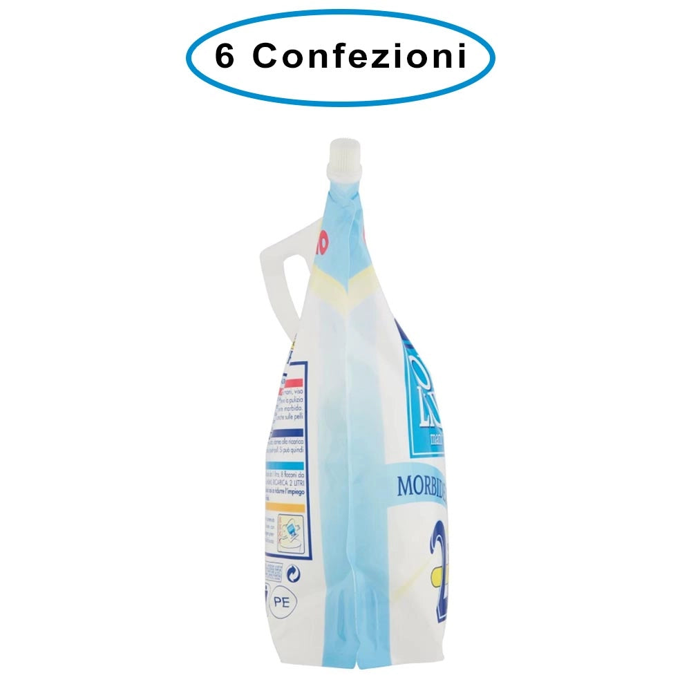 Mil mil sapone liquido morbidezza naturale ricarica maxi risparmio 6 confezioni da 2000 ml