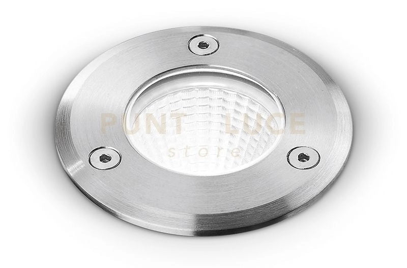 GES544- SEGNAPASSI IN ALLUMINIO E ACCIAIO  AISI 306 LED 4000K 785LM 9W TONDO