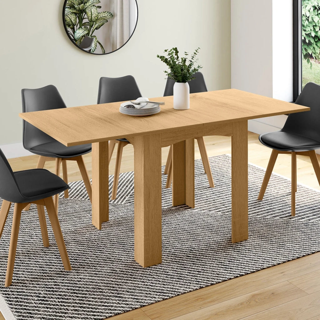 IDMarket - Tavolo da pranzo allungabile DONA per 4-8 persone faggio 80-160 cm