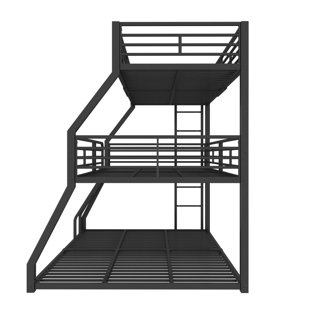 Letto a Castello Triplo in Metallo ¨C MINIMAL ¨C Nero 90x200 / 120x200 / 140x200