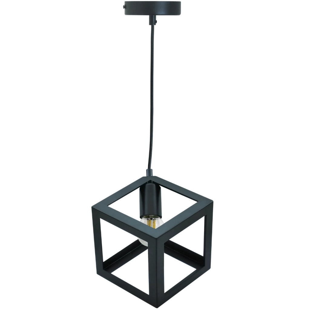 Lampada a sospensione Polux Sweden nera E27 in metallo