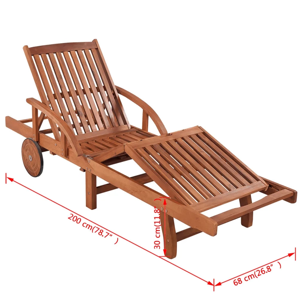 Lettini Prendisole 2 pz con Tavolo in Massello di Acacia 274662