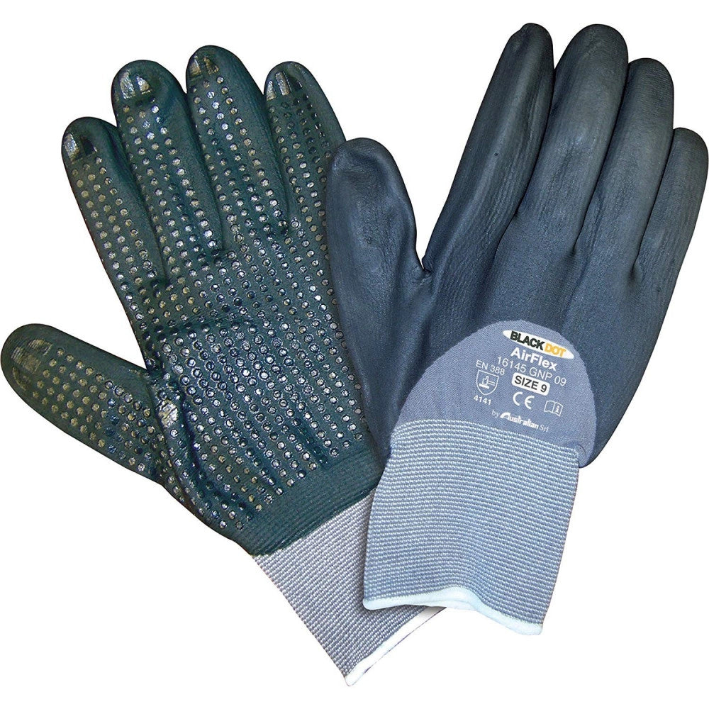 Australian guanti da lavoro black dot air flex, taglie disponibili  8
