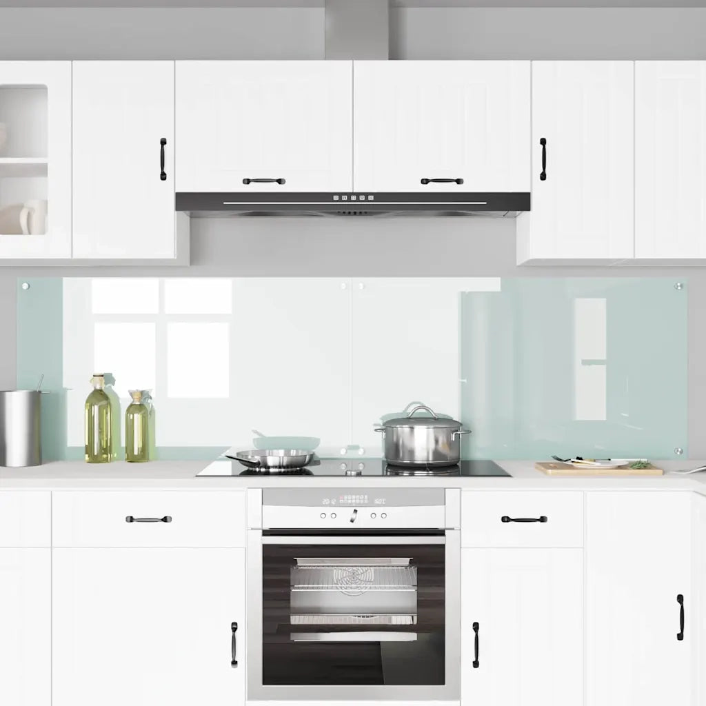 Schienale da cucina 2 pcs Bianco 110 x 60 cm vetro temperato 3415484