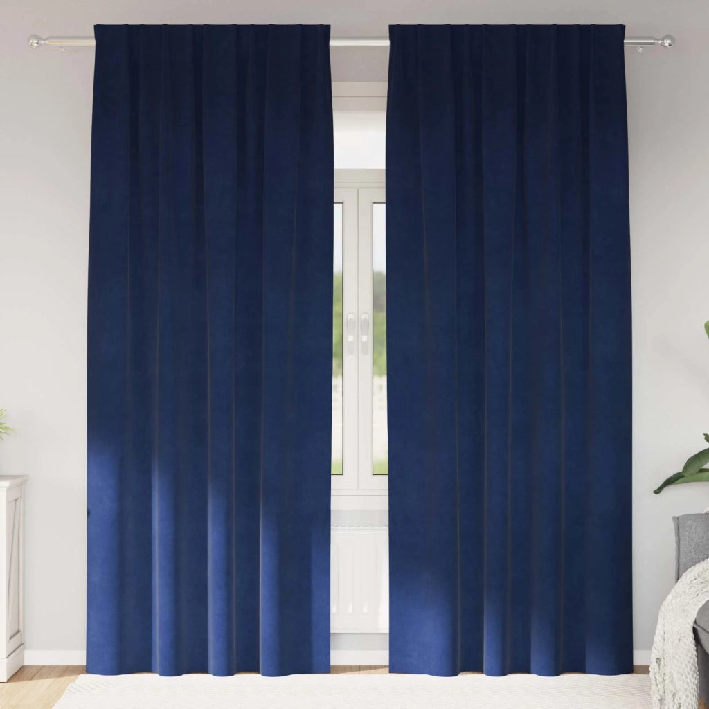 Tende oscuranti 2 pcs Blu Scuro 140 x 260 cm Velluto 4107202
