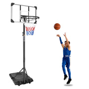 Canestro da basket con altezza regolabile 170–213 cm, ruote, per interno ed esterno, nero