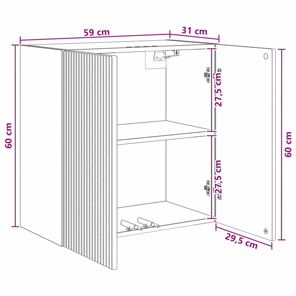 Mobiletto a muro Bianco 59 x 31 x 60 cm Legno ingegnerizzato 898405