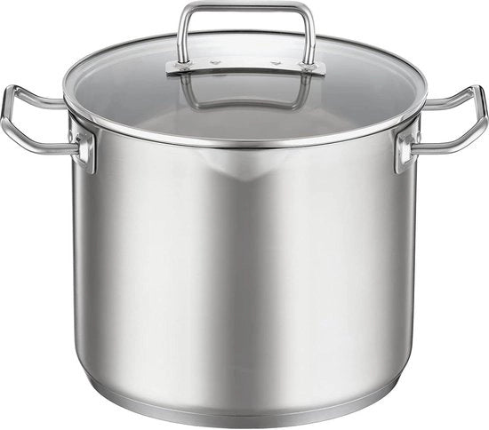 Pentola per verdure e zuppa in acciaio inossidabile 18-10 24 cm - coperchio in vetro - induzione - lavastoviglie