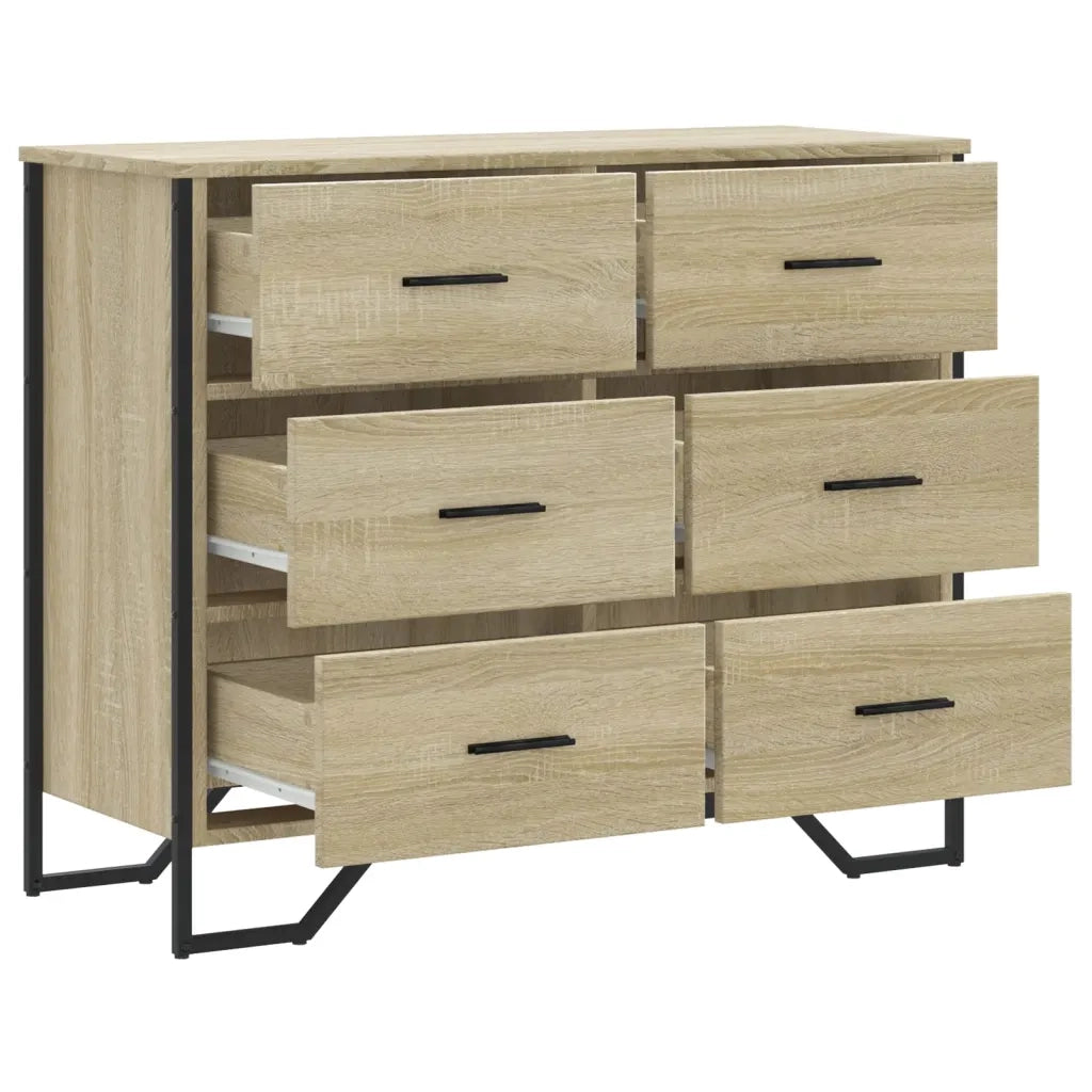 vidaXL Cassettiera Rovere Sonoma 91x35,5x74,5 cm in Truciolato
