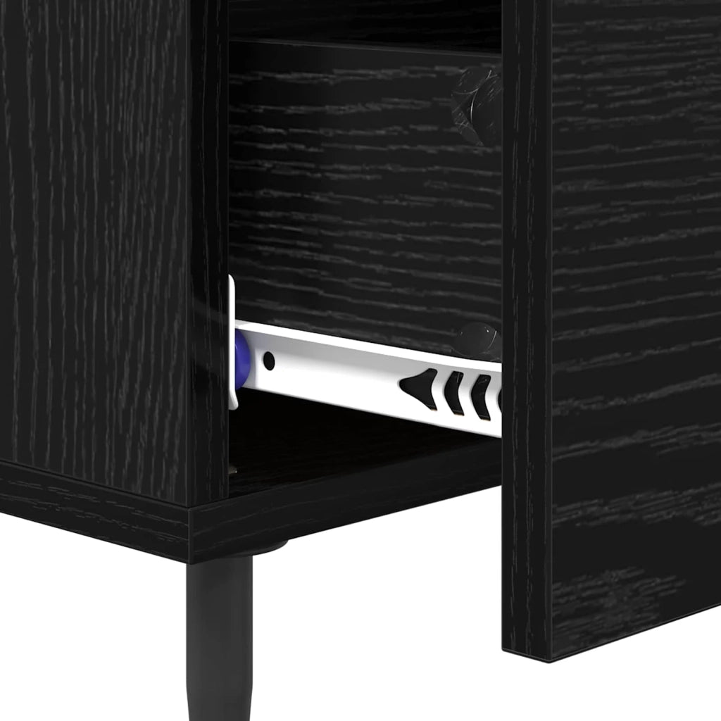 Armadio da Notte Rovere Nero 40 x 40 x 66 cm Legno multistrato