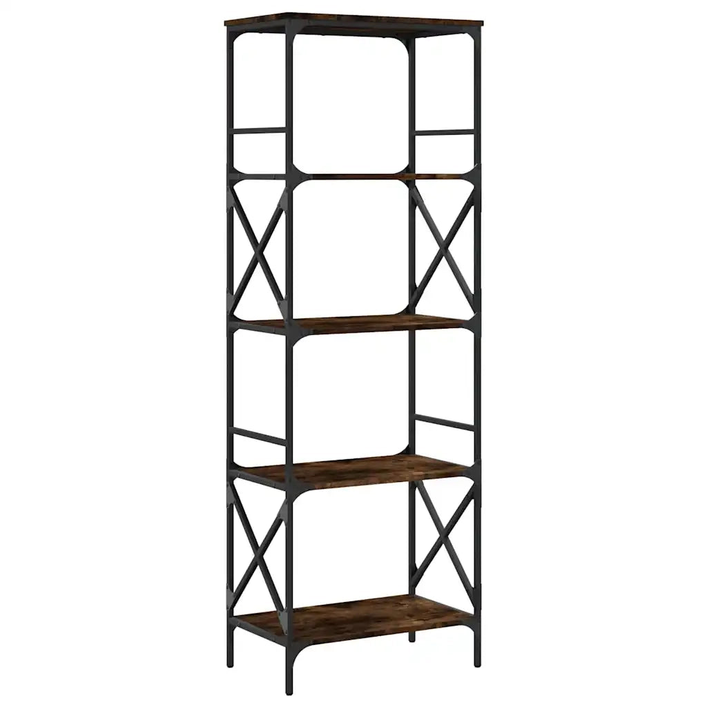 Libreria Rovere Fumo 5 Ripiani 59x35x171 cm Legno Multistrato 837624