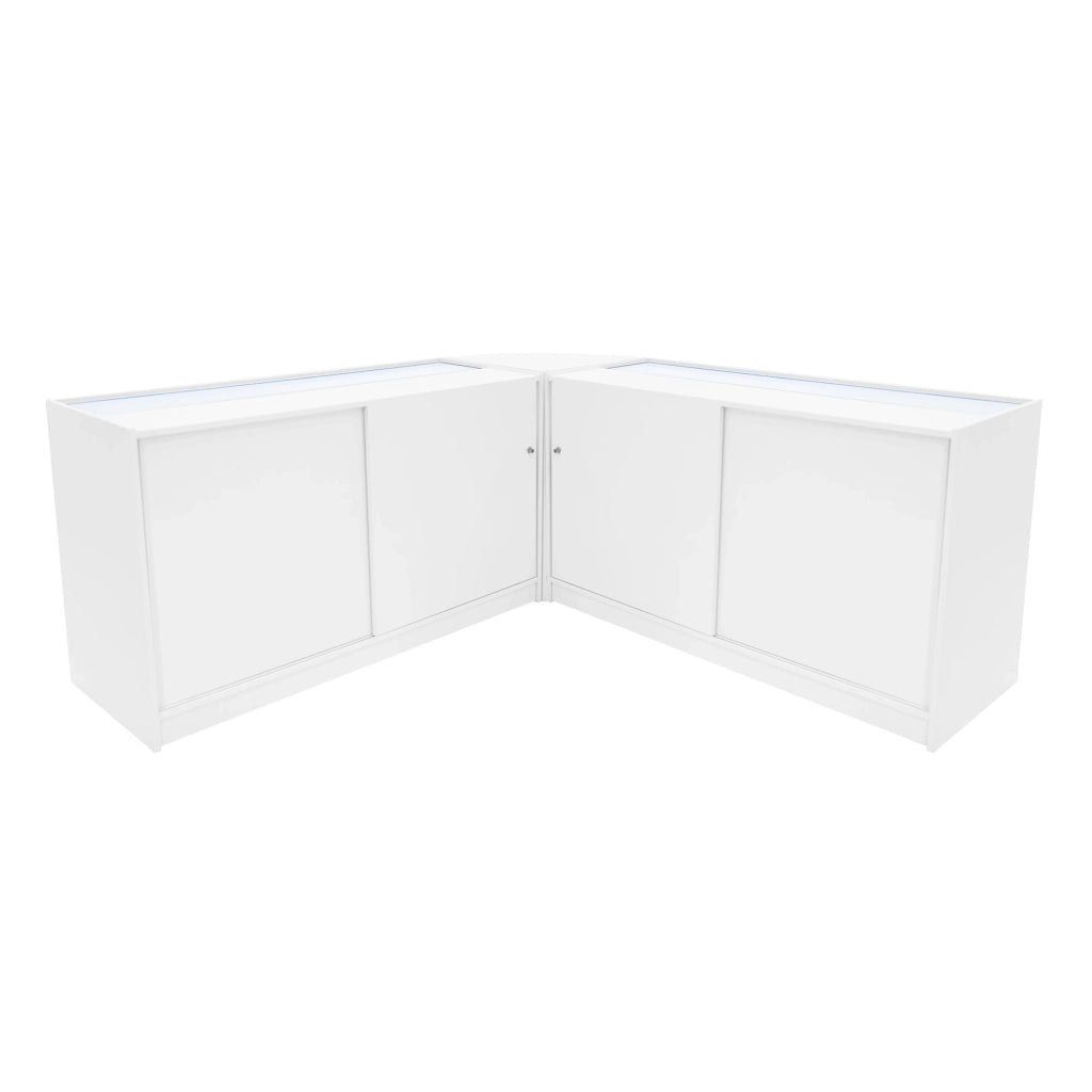 Set Banconi Adonis LED B1500 C1500 CM60 Bianco – Vetro, Chiavi e Ante