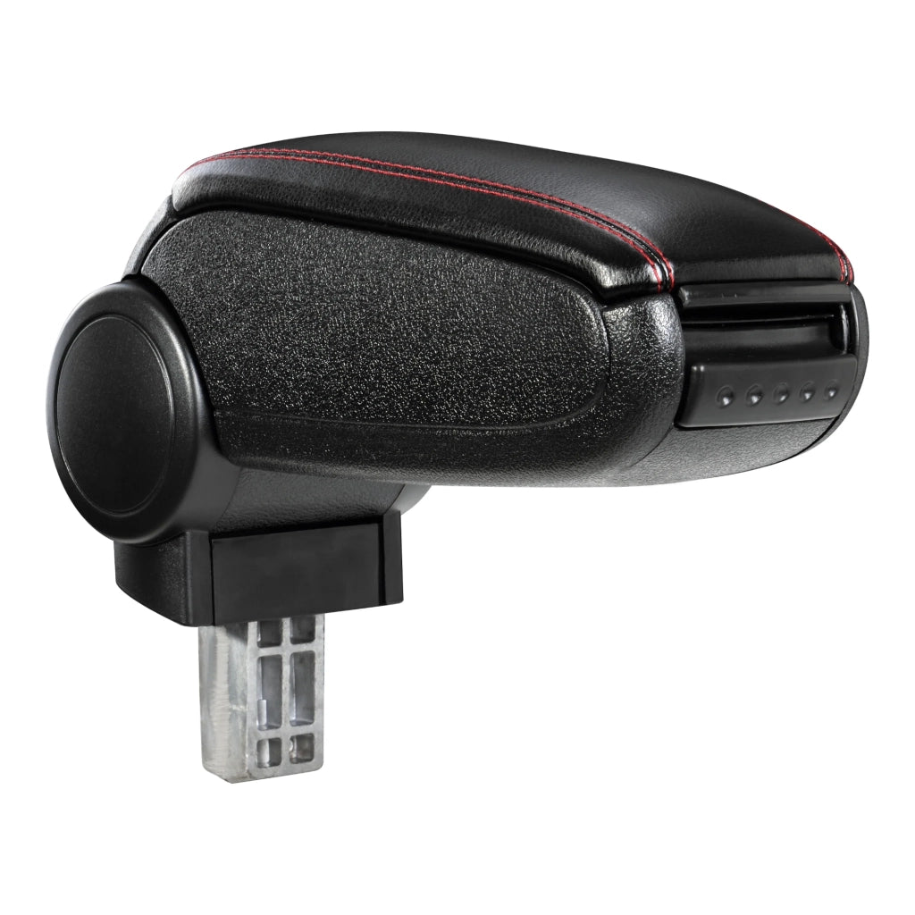 Bracciolo centrale per Opel Corsa F dal 2019 in poi similpelle nera con cuciture rosse 03_0008844