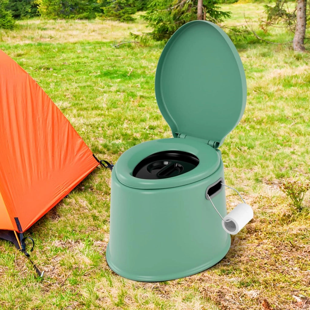 Toilette Portatile WC Chimico, WC da Viaggio Leggero con Secchio Interno Rimovibile,Water Portatile per Adulti e Anziani con Portarotolo, Supporto Carico 200 kg, 41 x 49 x 34 cm