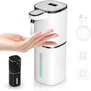 9 Livelli - 380ml - Dispensatore di Sapone Liquido Senza Contatto - Caricabile via USB, per Parete/Tavolo per Bagno/Cucina - Pompone di Sapone - Pompone di Sapone autonomo