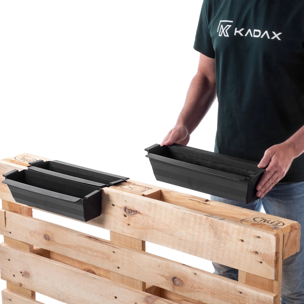 Vaso da fiori KADAX, vasi da fiori per Europallets, scatola da 40 cm, 6 pezzi